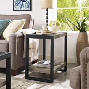 24 Wood Metal Side End Table Driftwood - All