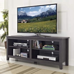 58 Wood Tv Media Stand Storage Console Charcoal - All