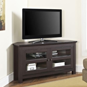 44 Wood Corner Tv Media Stand Storage Console Espresso - All