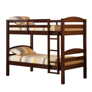 Solid Wood Twin over Twin Bunk Bed Espresso - All
