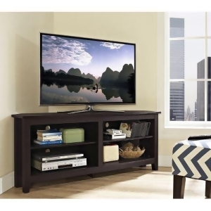 58 Wood Corner Media Tv Stand Storage Console Espresso - All