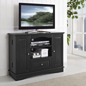 42 Highboy Wood Tv Media Stand Storage Console Black - All