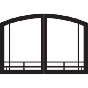 Mission Arch Door Set for Tahoe 48 Fireplaces Matte Black - All