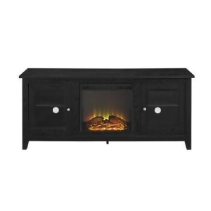 We W58fp4dwbl 58 Wood Fireplace Media Tv Stand Console Black - All