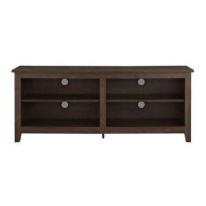 We 58 Wood Tv Media Stand Storage Console Traditional Brown - All