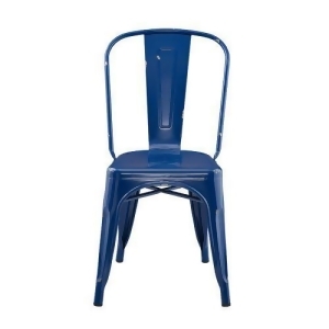 Walker Edison Ch33mcnb Stackable Metal Cafe Bistro Chair Navy Blue - All
