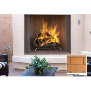 50 Masonry Outdoor Wood Fireplace w/Red Full Stacked Brick Liner - All