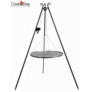 Cook King 111351 59.94cm Black Steel Grate Grill Tripod with Reel - All