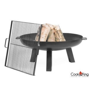 Cook King Polo 59.94cm Black Steel Fire Bowl w/ 44.19cm Grill Grate - All