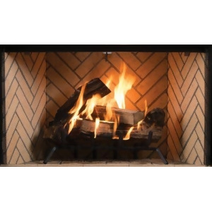 38 Traditional Wood-Burning Fireplace w/Ivory Split Herringbone Panel - All