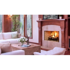 38 Traditional Wood-Burning Fireplace w/Ivory Split Stacked Panels - All