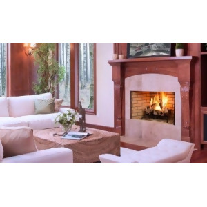 43 Traditional Wood-Burning Fireplace w/Ivory Split Stacked Panels - All
