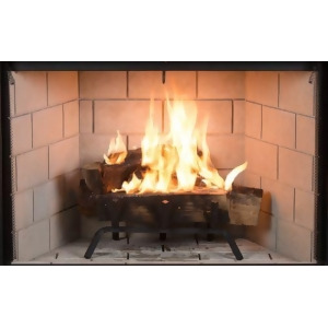 43 Traditional Wood-Burning Fireplace w/Grey Stacked Panels - All