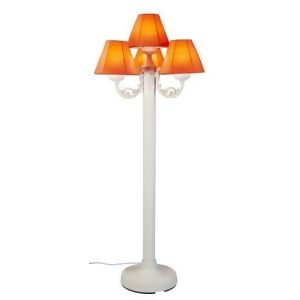 Floor Lamp with White Body and Canvas Melon Sunbrella Fabric Shades - All