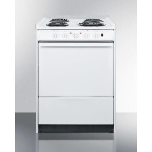 24 Wide Slide-in Style Coil-Top Electric Range in White - All