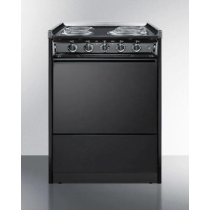 24 Wide Slide-in Coil-top Electric Range in Black - All