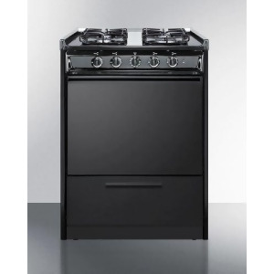 24 Wide Slide-In Gas Range in Black with Sealed Burners - All