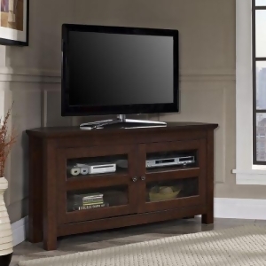 44 Wood Tv Media Stand Storage Console Brown Wq44ccrtb - All