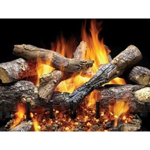 3 Tier 24 Fireside Grand Oak Outdoor Gas Log Set with Ipi Hearth Ng - All