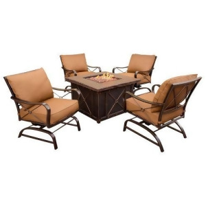 Hanover Summrnght5pc Summer Nights 5-Piece Fire Pit Lounge Set - All