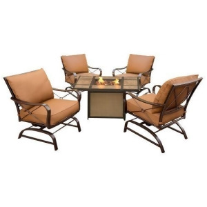 Summer Nights 5-Piece Conversation Set with Tile-Top Fire Pit Table - All