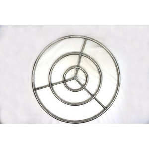 36 Triple-Ring Stainless Steel Fire Pit Burner with 3/4 Hub - All