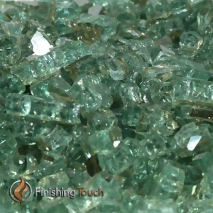 1/2 Emerald Green Metallic Fireglass 8 Lbs. Container - All