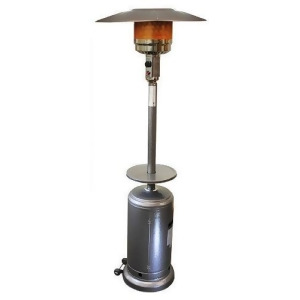 Commercial Portable Lp Patio Heater w/ Drink Table Hammered Silver - All