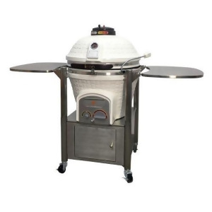 Cg-801wcccpb1-b Table Top Charcoal Kamado Grill 800 Series w/ Cart-White - All