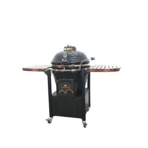 Cg-801boccsb2-b Table Top Charcoal Kamado Grill 800 Series w/ Cart-Black - All