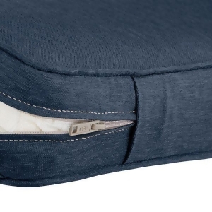 Condition photo showing New/Like New for 80" x 26" x 3" Montlake FadeSafe Patio Chaise Cushion Heather Indigo - Classic Accessories: Zipper Closure, Polyurethane Foam