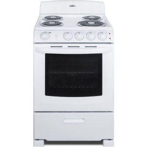 Summit RE2411W 24 in. Wide Electric Range In White with Coil Elements, Replaces RE241W