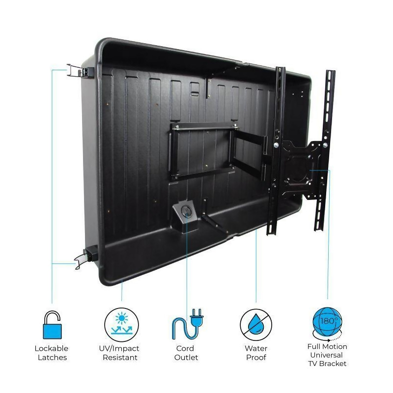 Heat Storm Hard Shell Outdoor Tv Cover With Tv Wall Mount Bracket Up To 44 Tv From Shop Chimney At Shop Com