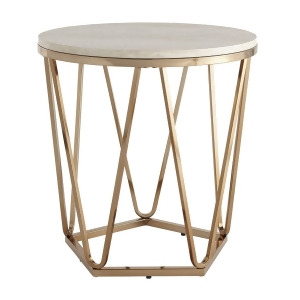 Sei Luna Faux Stone Round Coffee Table in Champagne - All