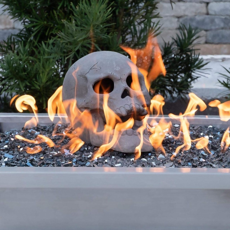 Regal Flame Human Skull Ceramic Wood, Gas Fire Pit Ceramic Logs