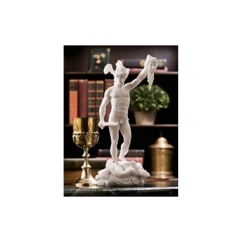 Design Toscano Perseus Beheading Medusa Greek Gods Statue, 12 Inch,  White,WU72918