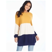 BERYL - Mustard Oversize Colour Block Jumper BERYL - Mustard Oversize Colour Block Jumper