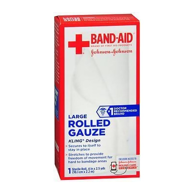 Johnson & Johnson Red Cross First Aid Rolled Gauze 4