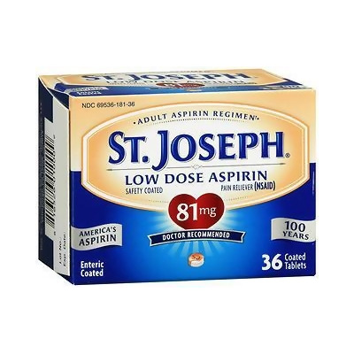 St. Joseph Low Dose Aspirin 81 mg Micro Tablets - 36 ct 