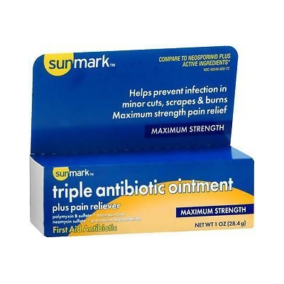 Sunmark Triple Antibiotic Ointment Plus Pain Reliever - 1 oz 