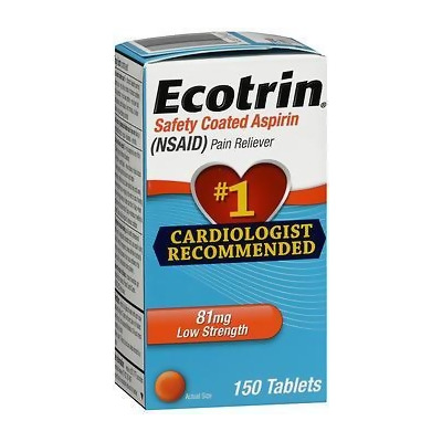 Ecotrin 81 mg Low Strength Safety Coated Aspirin - 150 Tablets 
