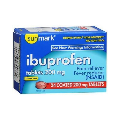 Sunmark Ibuprofen 200 mg Coated Tablets - 24 ct 
