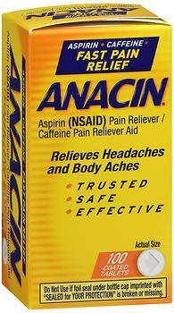Anacin Aspirin Pain Relief Tablets - 100 ct 