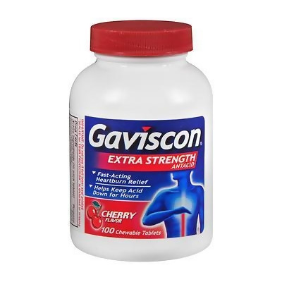 Gaviscon Extra Strength Antacid Chewable Tablets Cherry Flavor - 100 ct 