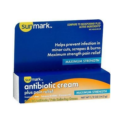 Sunmark Antibiotic Cream Plus Pain Relief - 0.5 oz 