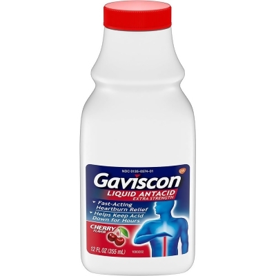 Gaviscon Liquid Antacid Extra Strength Cherry Flavor - 12 oz 