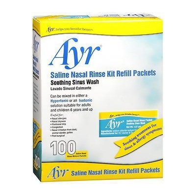 Ayr Saline Nasal Rinse Kit Refill Packets - 100 ct 