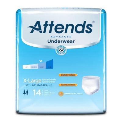 Attends Underwear Super Plus Absorbency Extra Large - 4 pks of 14 