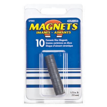 Round Ceramic Disc Magnets, Black, 1/2