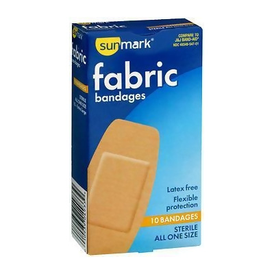 Sunmark Fabric Bandages All One Size Extra Large - 10 ct 
